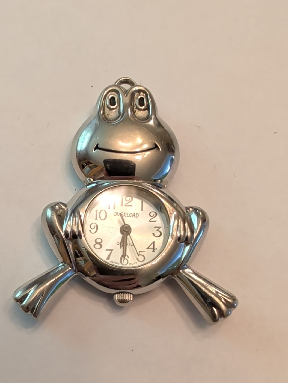 Frog Pocket Watch Pendant - Silver Tone